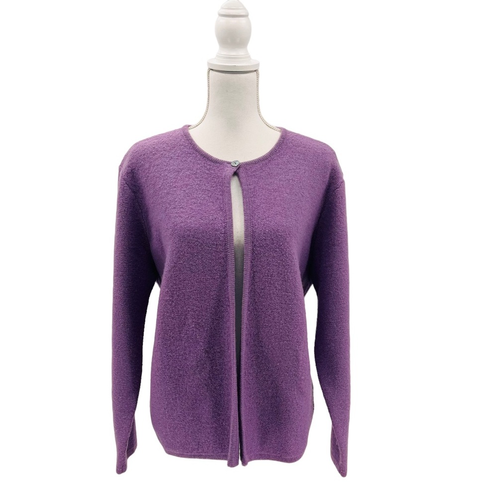 Pendleton Wool Cardigan 1X Lavender Purple Single Button Sweater